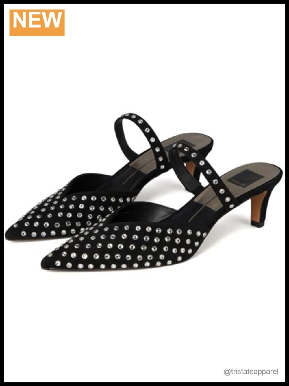Dolce Vita Kanika Mid Crystal Stud Mule Heels Kitten Party Evening